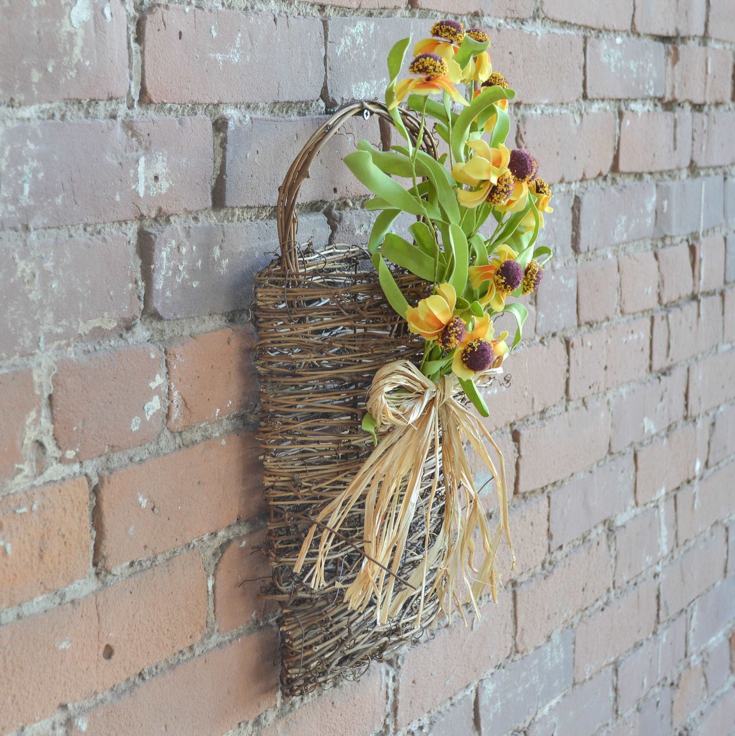 Yellow Cone Flower 3D Wall Basket