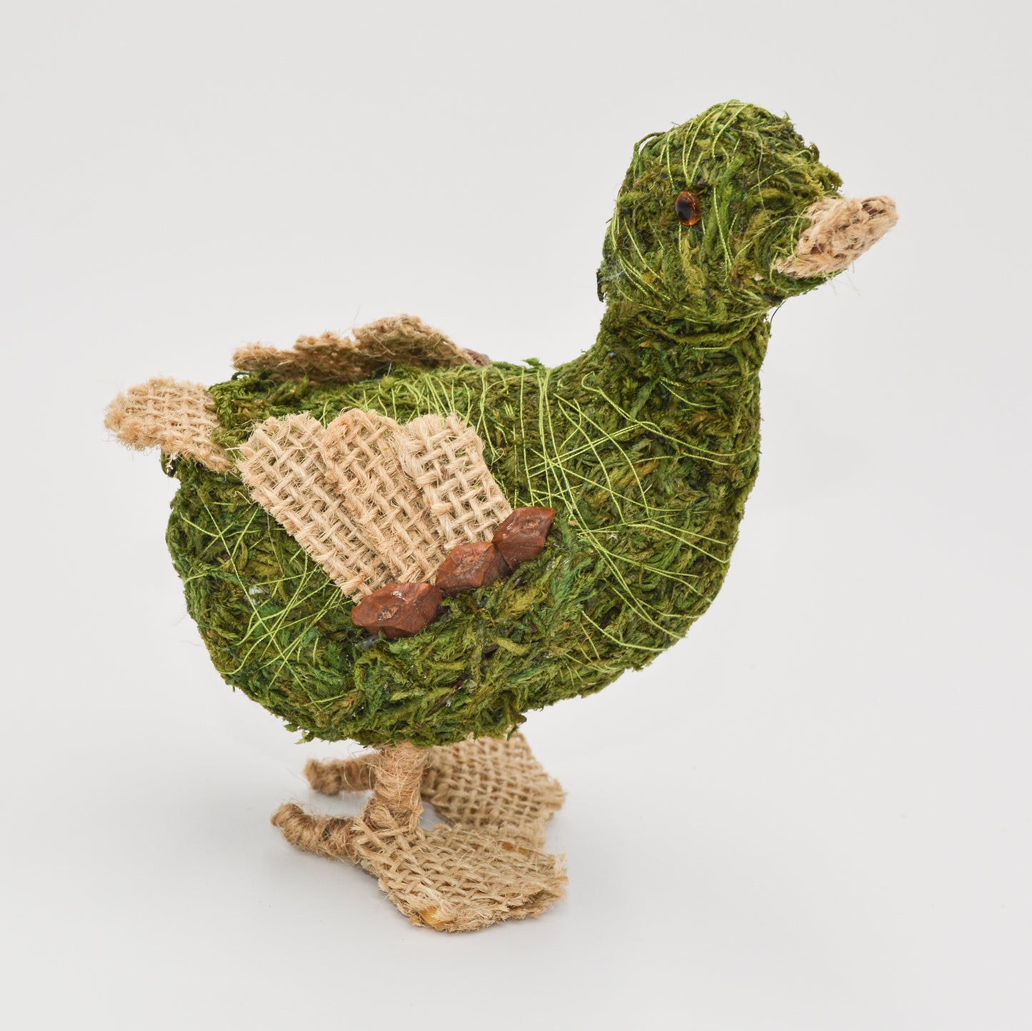 6" Green Jute Ducks Set