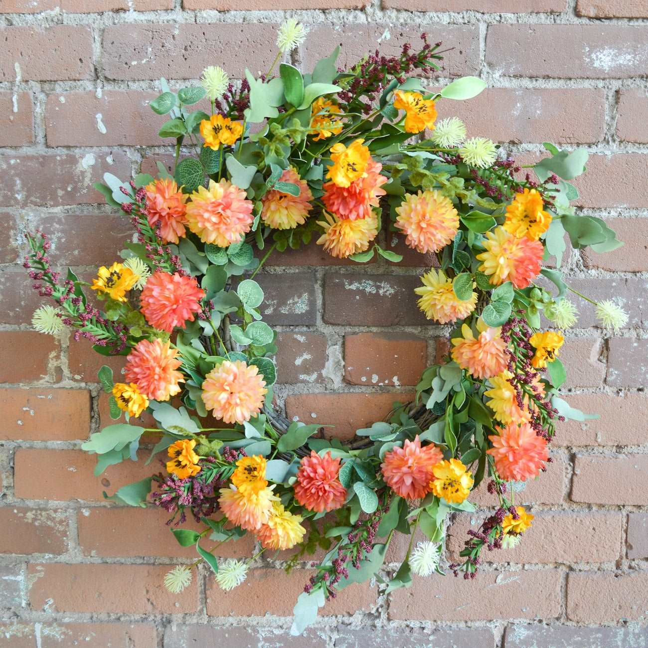 Dahlia, Pincushion Wreath