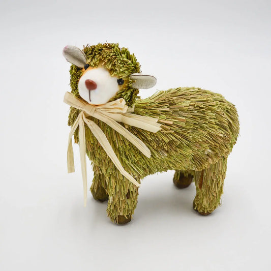 5" Green Sisal Sheep Floral Living
