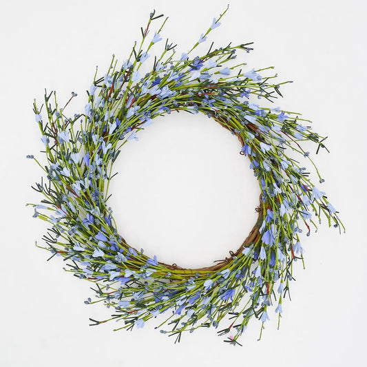 22" Two-Tone Blue Buttercup Wreath Floral Living