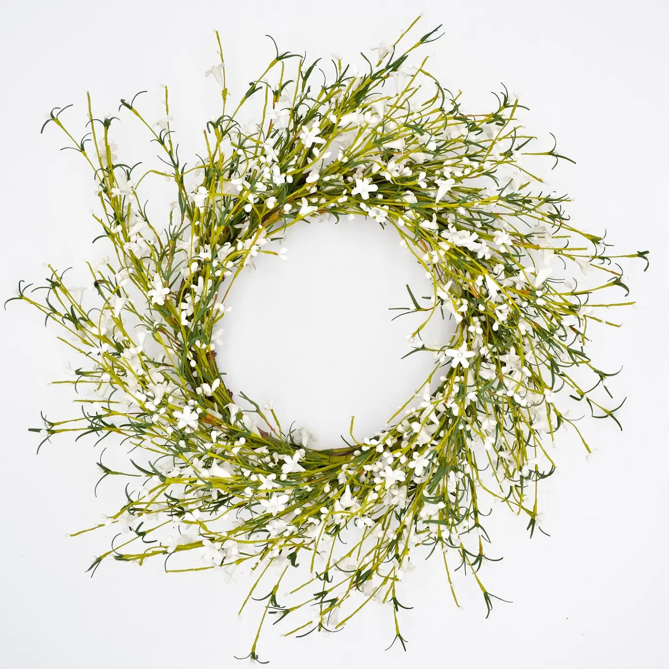 22" White Buttercup Wreath FloralLiving