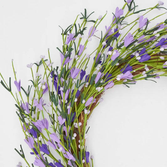 22" Lavender and Purple Buttercup Wreath Floral Living