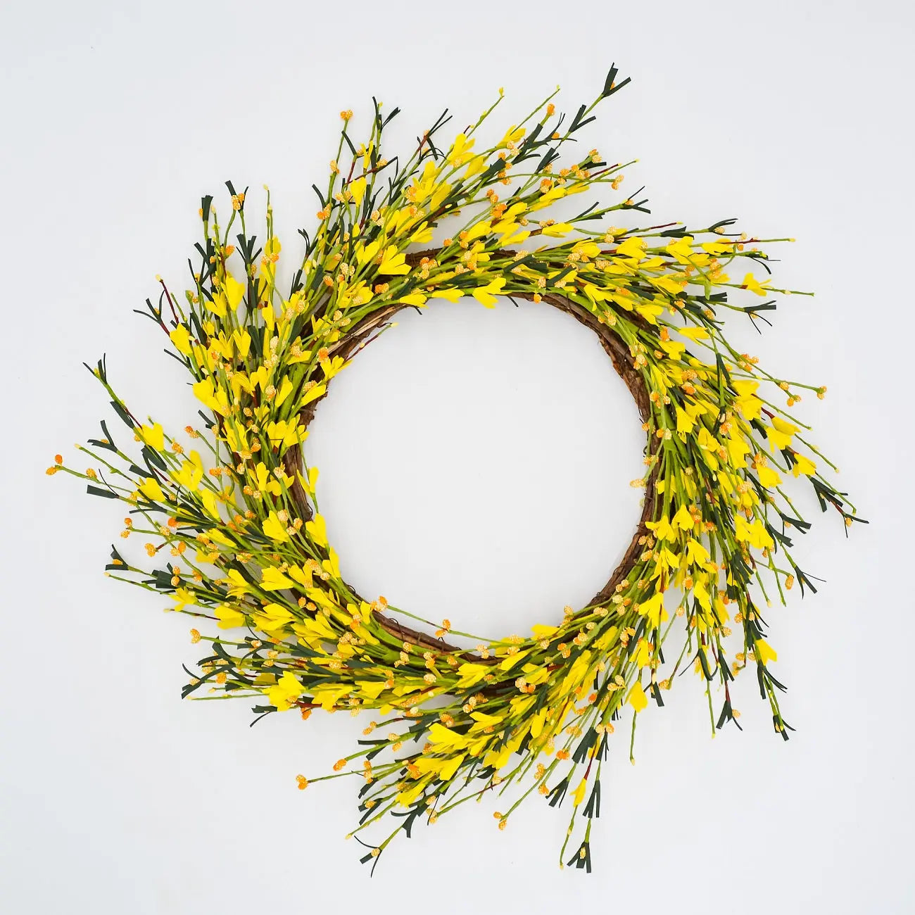 22" Yellow and Gold Buttercup Wreath FloralLiving