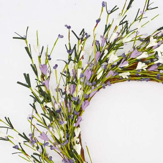 22" Lavender, Cream Buttercup Wreath FloralLiving