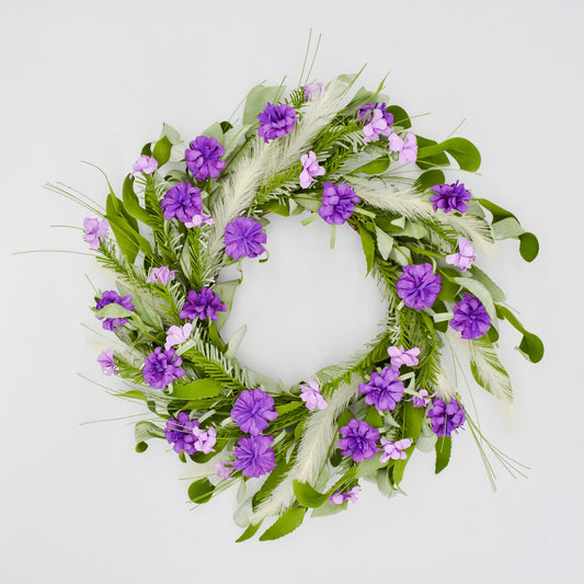 22" Purple Aster Wreath
