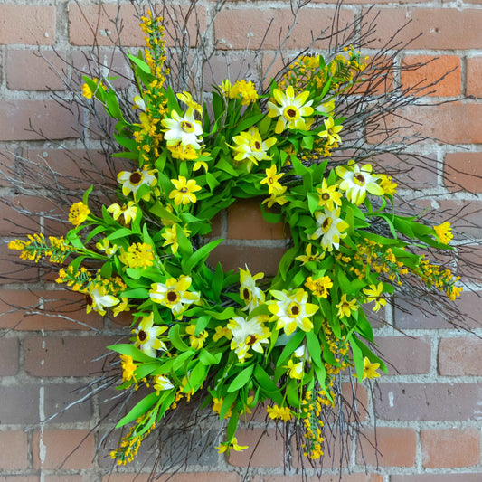 Liatris, Butter Cream Daisy Twig Wreath