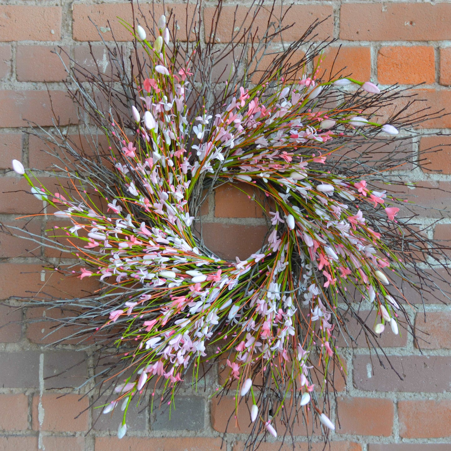 Pink Forsythia Bud Twig Wreath