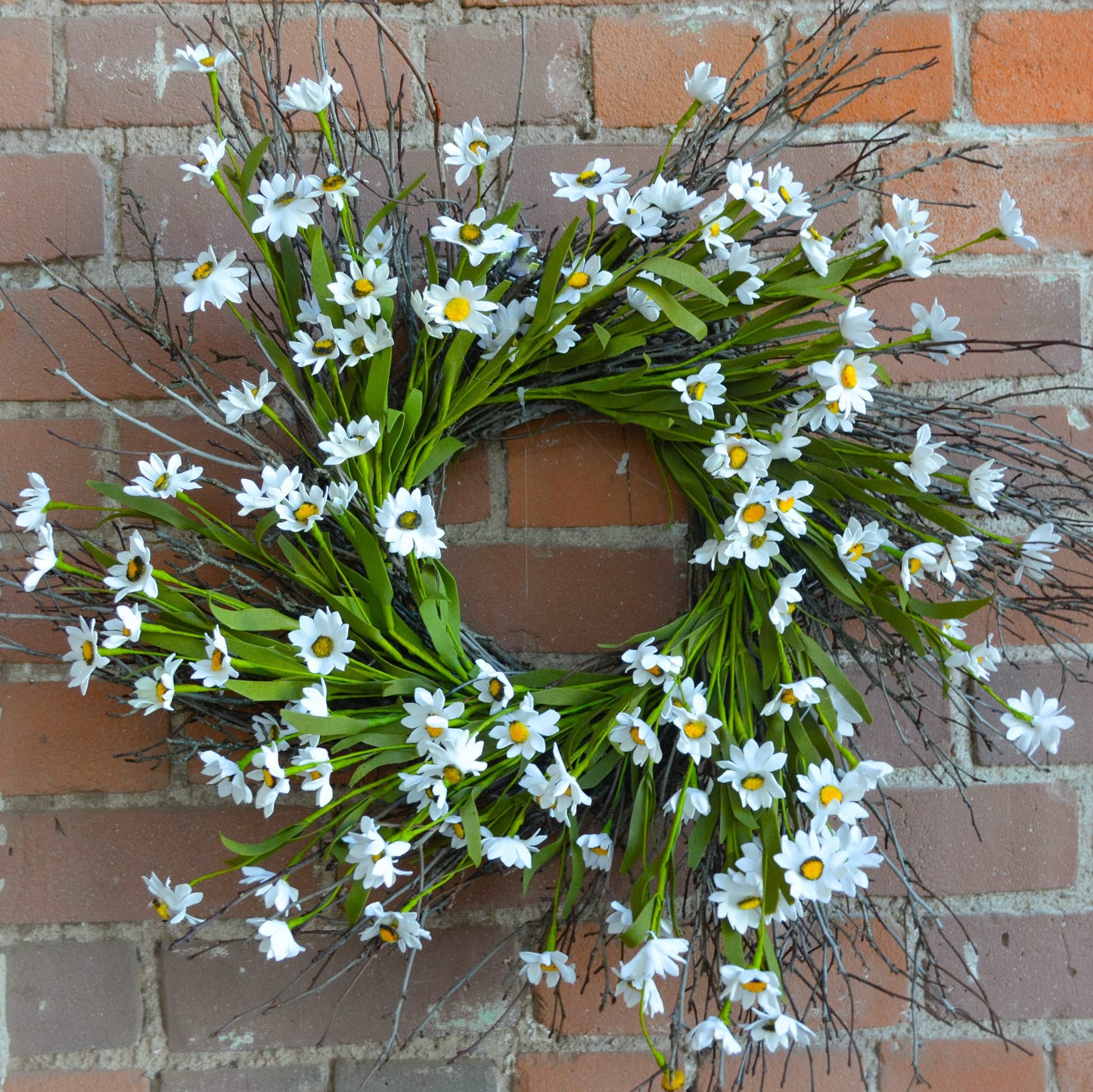 White Ox-Eye Daisy Twig Wreath