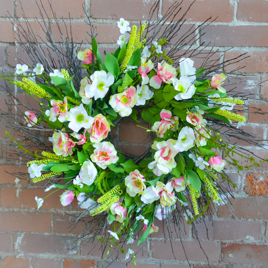 24" Wild Rose Twig Wreath