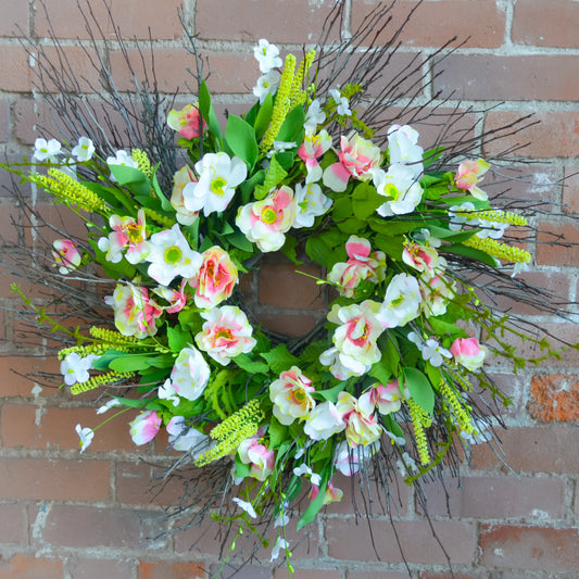 24" Wild Rose Twig Wreath