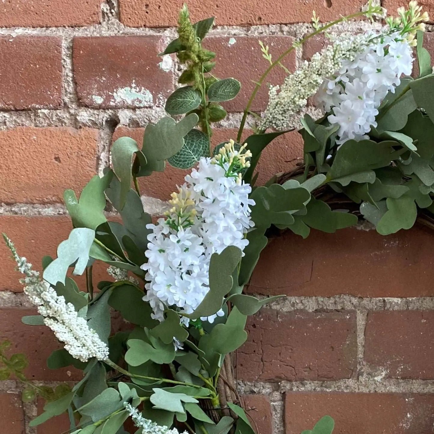 Cream, White Lilac Wreath 
