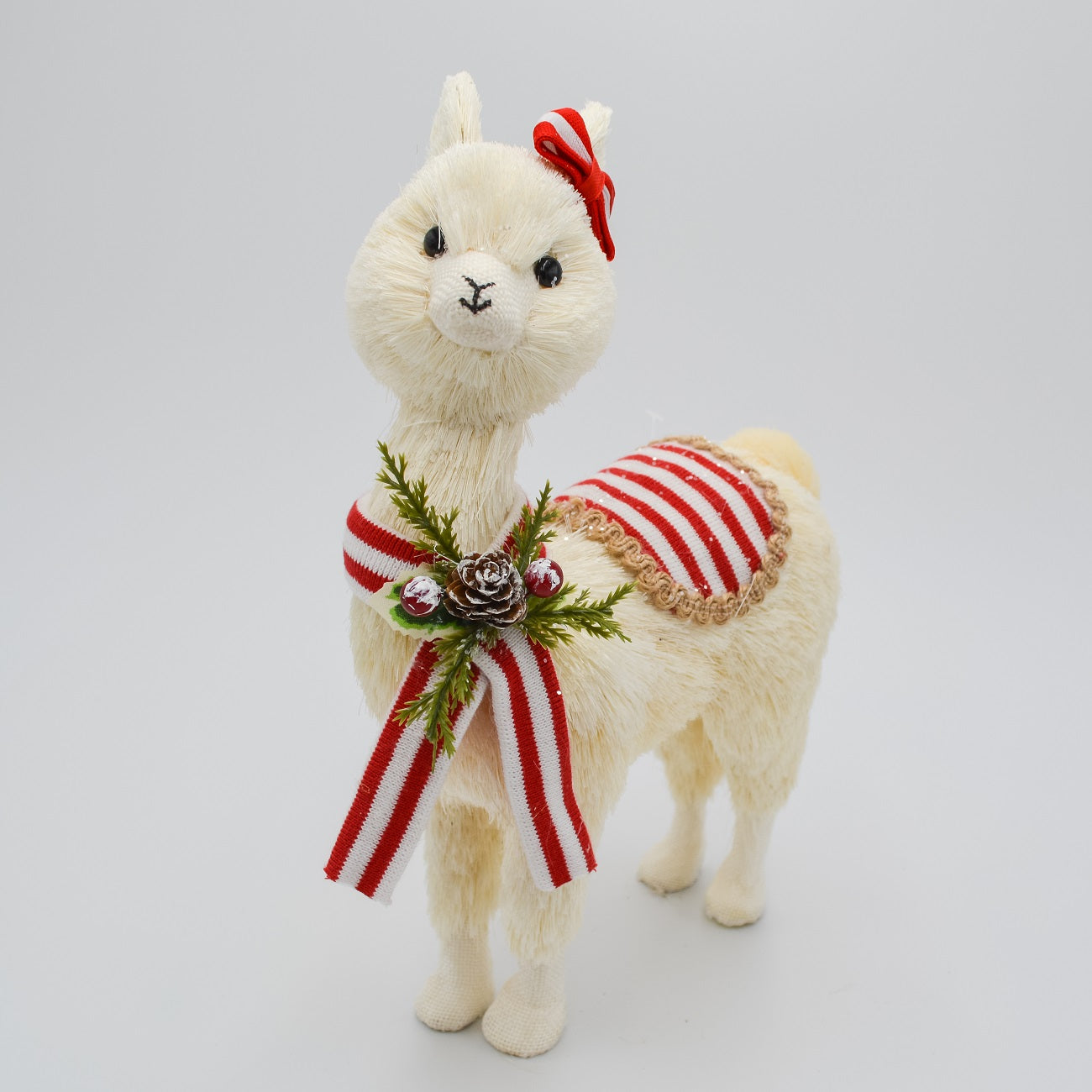 11.5" White Holiday Alpaca