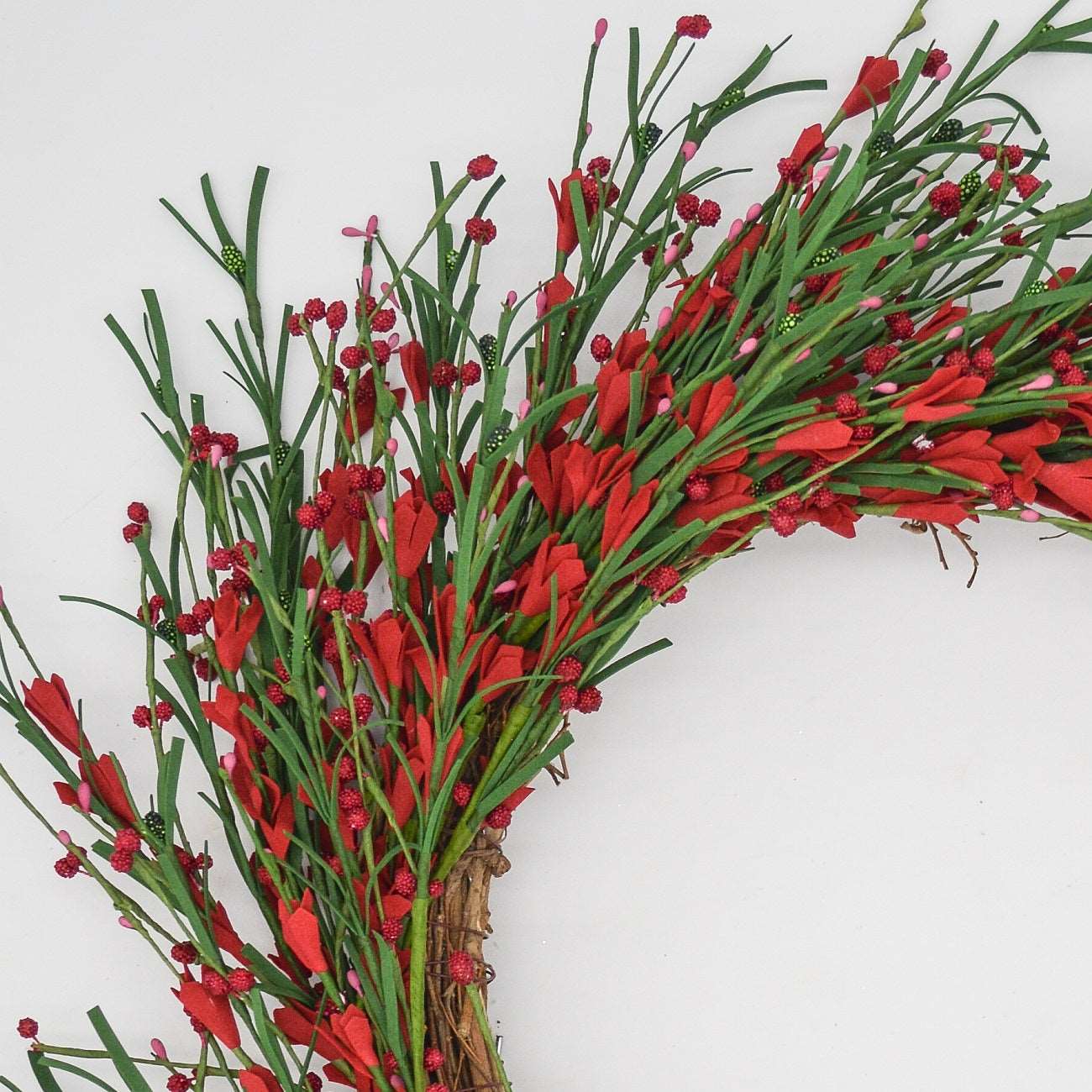 Red and Green Buttercup Wreath