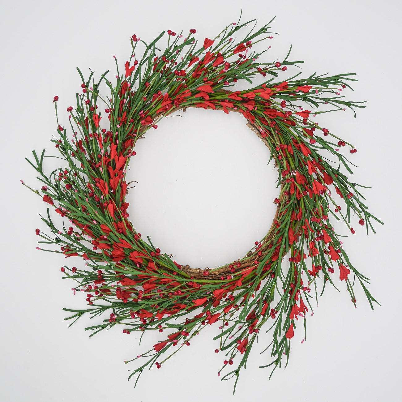 Holiday Red and Green Buttercup Wreath