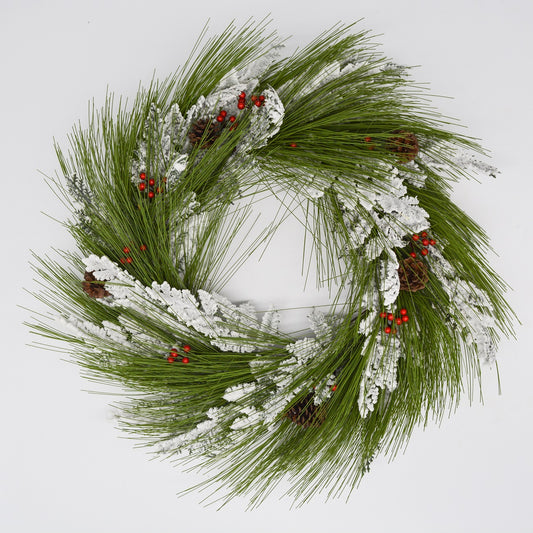 22" Frosty Pine Wreath