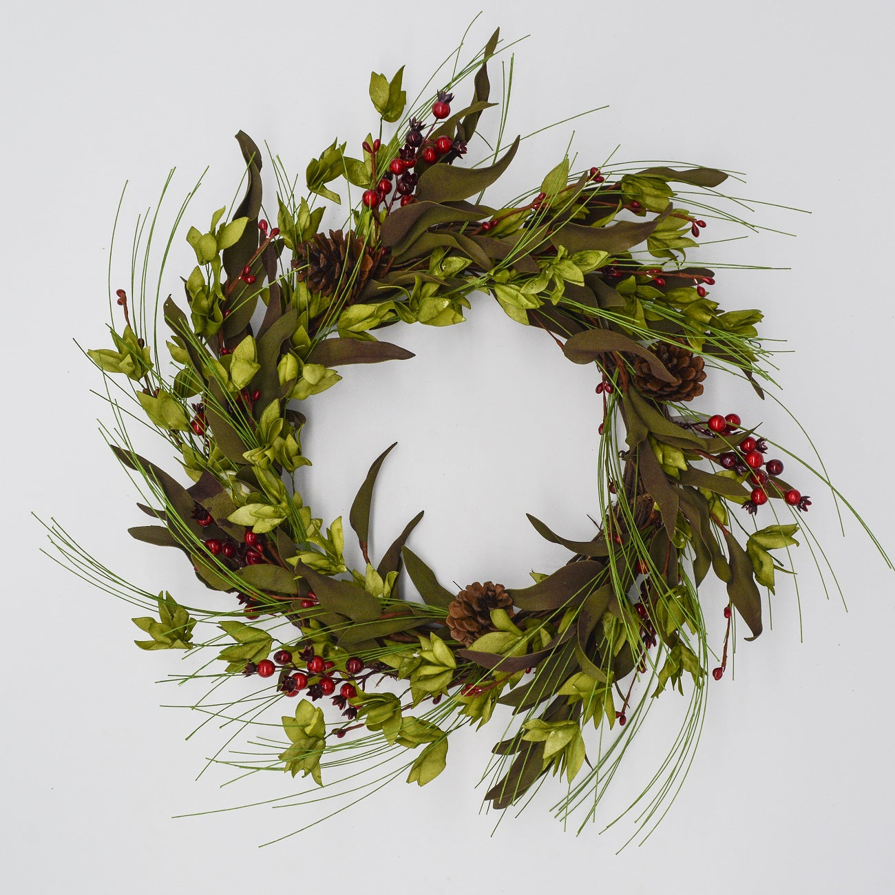 24" Pine Needle Berry Wreath