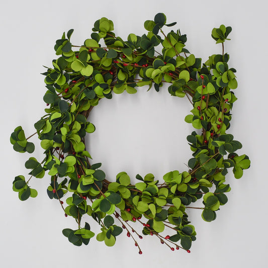 22" Holiday Greens and Berry Wreath