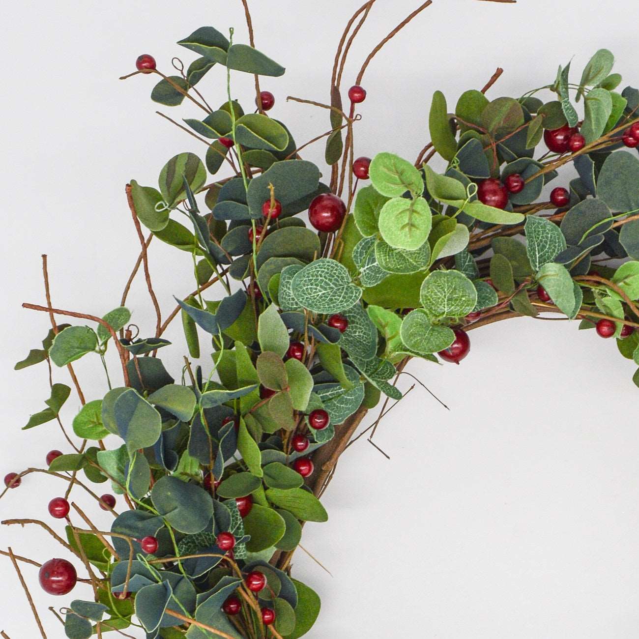 Holiday Eucalyptus Berry Wreath 2